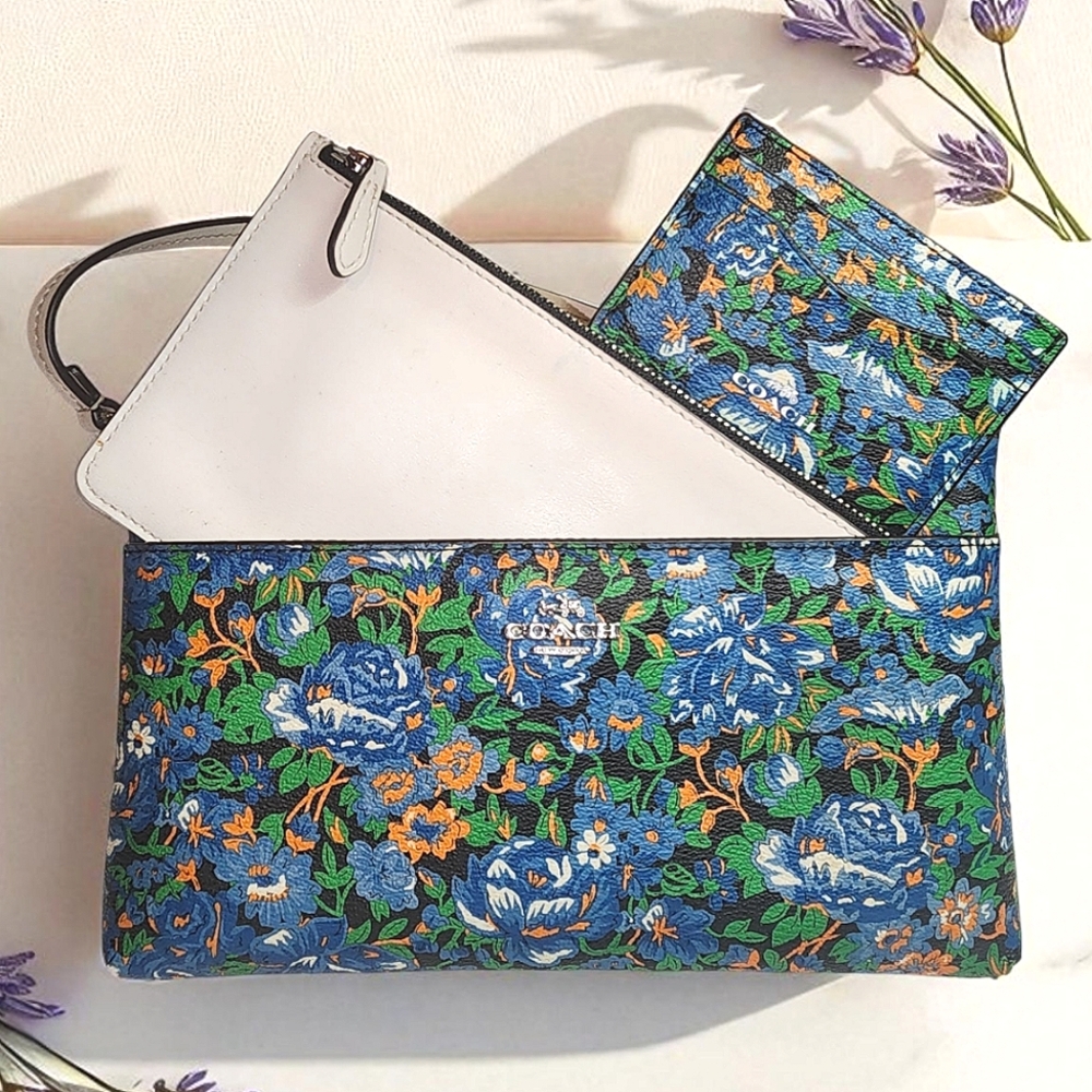 Coach Blue Floral Women's Bag Set